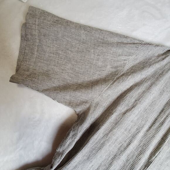 Z Supply XL Linen Striped Jumpsuit Ellora w belt Oatmeal beige Widelegs Stylish - Picture 15 of 16